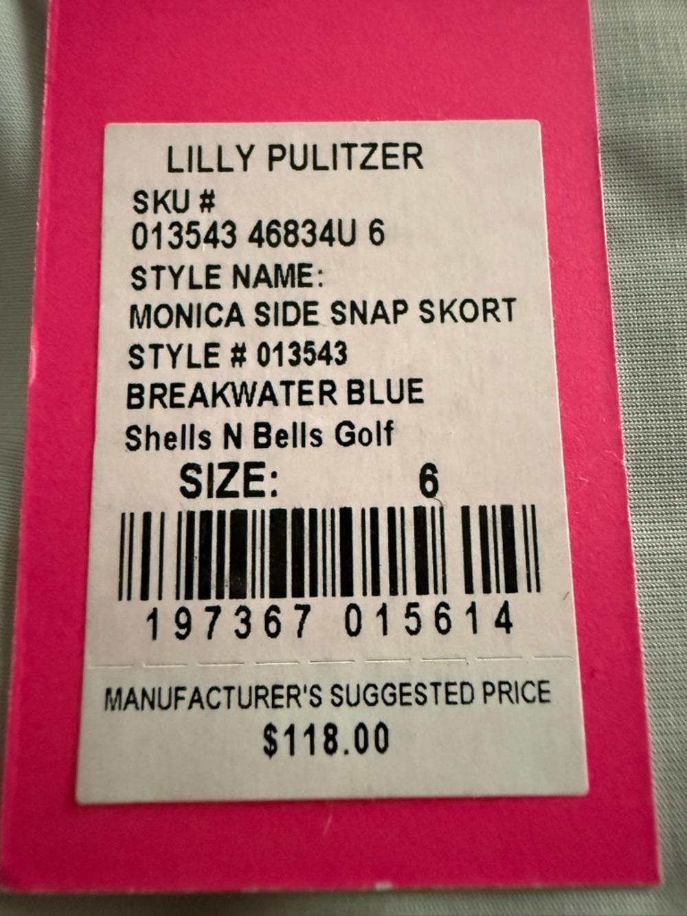 Lilly Pulitzer Monica Skort EUC Breakwater Blue Shells & Bells - Picture 5 of 8
